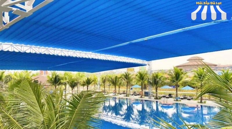 Mái Xếp Lượn Sóng Cho Hồ Bơi